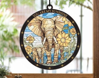 You Are My Sunshine, Elephant Acrylic Suncatcher, Elephant Ornaments, Elephant Decor, Gifts For Elephant Lovers, Window Hanging Decorations