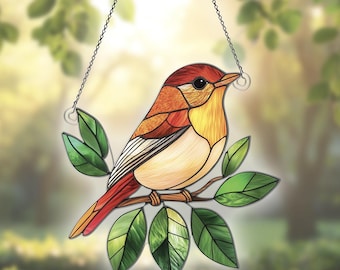 Robin Flat 2D Acrylic Suncatcher, Robin Ornaments, Robin Decor, Robin Gifts For Women Men, Robin Sun Catcher For Window Hanging