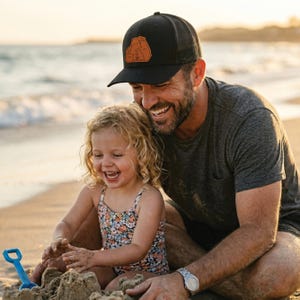 Personalized Leather Patch Dad Snapback Hat with Kids Names, Custom Gift for Dad, Bear Family, Papa Bear Trucker Hat, Fathers Day Gift