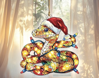 Python Acrylic Suncatcher, Python Ornaments, Python Decor, Python Gifts For Women Men, Python Sun Catcher Christmas For Window Hanging