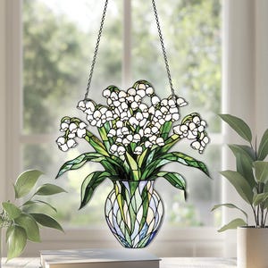 Lily Of Valley Flat 2D Acrylic Suncatcher Window Hanging, Lily Of Valley Ornaments, Lily Of Valley Decor, Lily Of Valley Gifts For Women Men
