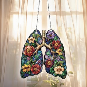 Lungs Acrylic Suncatcher Window Hanging, Lungs Ornaments, Lungs Decor, Lungs Gifts For Women Men, Respiratory Therapist Gifts