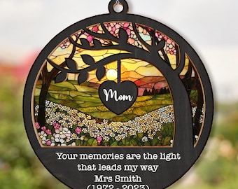 Personalized Memorial Sun Catcher, Sympathy Gift, Loss Of Mom, Sympathy Gift, Memorial Suncatcher, Dad in Heaven, Memorial Ornament Gift