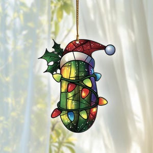 Pickle Acrylic Suncatcher, Pickle Ornaments, Pickle Decor, Pickle Gifts For Women Men, Pickle Sun Catcher Christmas For Window Hanging