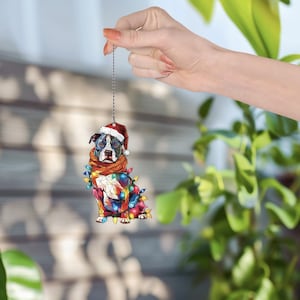 Pitbull Acrylic Suncatcher Window Hanging, Pitbull Ornaments, Pitbull Decor, Pitbull Gifts For Women Men, Pitbull Christmas Ornaments