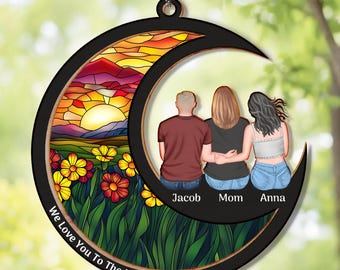 Personalisierte Mutter Geschenke Suncatcher, Muttertagsgeschenk für Mutter von Tochter Sohn, benutzerdefinierte Oma Nana Fenster hängende Dekoration