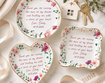 Plato para anillos personalizado para la madre del novio, regalos personalizados para la madre del novio, regalo de boda de la novia, recuerdo para la suegra.