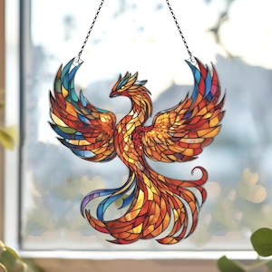 Phoenix Acrylic Suncatcher, Phoenix Ornaments, Phoenix Decor, Phoenix Gifts For Women Men, Phoenix Sun Catcher For Window Hanging Home Decor