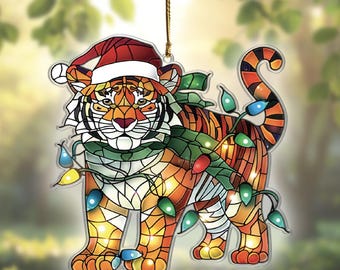 Tiger Acrylic Suncatcher Window Hanging, Tiger Ornaments, Tiger Decor, Tiger Gifts For Women Men, Tiger Lovers Gift, Tiger Christmas Gifts