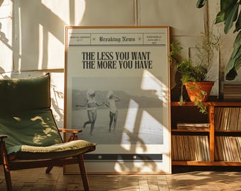 Vintage Breaking News Wall Art Trendy Newspaper Wall Digital Download Retro Print News Headline Poster Digital Wall Art