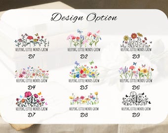 Personalized Teacher Tumbler png, Custom Teacher Appreciation Flower Design, Travel Car Cup, Thank You Gift