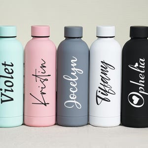 Personalized Bridesmaid Water Bottle: 17oz Stainless Steel Tumbler