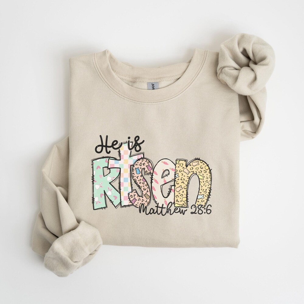Easter Sweatshirt - He Is Risen Sweatshirt - Jesus Easter Shirt - Easter Sweatshirt For Women - Cute Easter Outfit - Church Easter Shirt Realtorgift