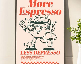 Creative With Espresso Poster Coffee Art Coffee World Funny Poster Set Home Decor Gifts
