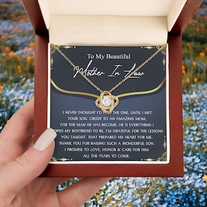 To My Beautiful Mother in Law Necklace From Daughter in Law, Gift Ideas for Mother in Law,  Message Card: I Never Thought I’d Find The ...