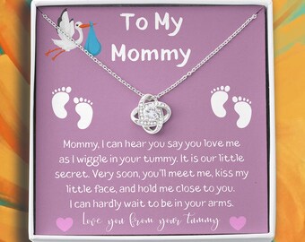 Pregnant Mum To Be Gift, New Mother Jewelry, New Mama To Be Gift, To My Mommy Heart Necklace from Baby Bump, Expecting Wife Gift from Tummy