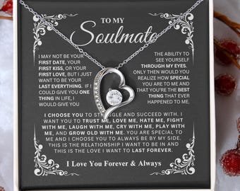 To My Soulmate Necklace Gift, Soulmate Gift, Soulmate Necklace, Gift For Soulmate, Soulmate Jewelry, Love Necklace, Anniversary Gift