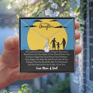 Sentimental Birthday Gift from Parents, To My Daughter Necklace, Message Card and Jewelry Gift Box, Meaningful Gift for Daughter
