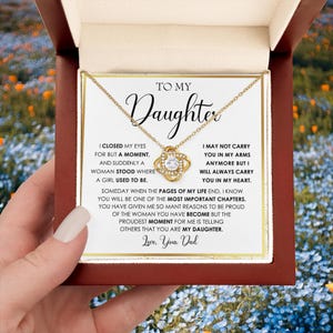 Sentimental Birthday Gift from Parents, To My Daughter Necklace, Message Card and Jewelry Gift Box, Meaningful Gift for Daughter