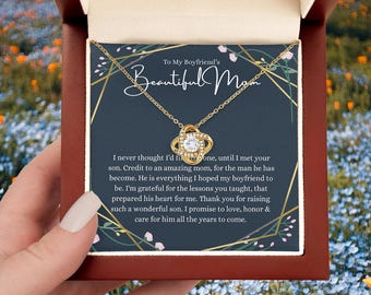 Mothers Day Gifts For Boyfriends Mom From Girlfriend, To My Boyfriends Mom Necklace, Custom Birthday Mother's Day Gifts For Mother In Law