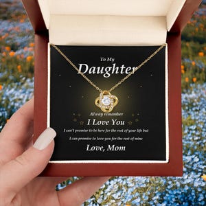 To My Daughter Necklace Gift, Birthday Jewelry Gift Box from Mom or Dad, Message Card for Daughter, Meaningful Gift for Her, Unique Gift
