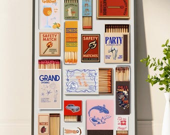 Custom Matchbook Art Poster Personalized Matchbox Gift Retro Vintage Classic Wall Poster Decor Unique Anniversary For Him Her Dad Mom