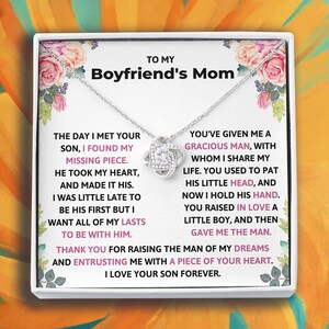 Mothers Day Gifts For Boyfriends Mom From Girlfriend, Custom Birthday Mother&#39;s Day Gifts For Mother In Law, To My Boyfriends Mom Necklace
