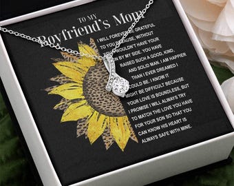 Mothers Day Gifts For Boyfriends Mom From Girlfriend, To My Boyfriends Mom Necklace, Custom Birthday Mother's Day Gift For Mother In Law
