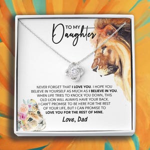 Sentimental Birthday Gift from Parents, To My Daughter Necklace, Message Card and Jewelry Gift Box, Meaningful Gift for Daughter