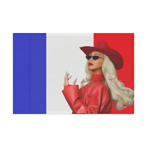 Mini drapeau Beyoncé x France, Édition Cowboy Carter , Fan BeyHive | Accessoire concert et déco
