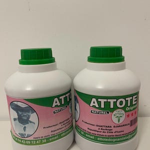 Pack de 2 Bouteilles ATTOTE Original Traditionnel – Boisson Aphrodisiaque Tonique Naturel à Base de Plantes d'Afrique