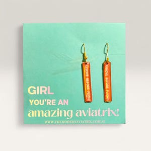 Pendientes "Quit Before Flight" / Pendientes colgantes ligeros de aviador / Regalos para mujeres piloto