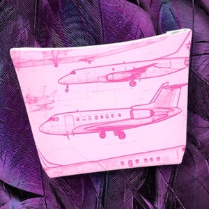 Pilot Kosmetiktasche, Luftfahrt Make-up Beutel, Flugzeug Reise Kulturtasche, Pink Jet Pilot Geschenk, Flugzeugzubehör Organizer, weiblich Flieger