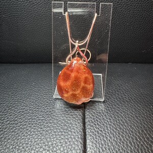 Deep Bronze Water Ripple Resin Necklace – Handmade Pendant on 18” Stainless Steel Chain