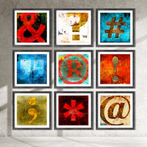 Shift Keys Wall Art — 9 Modern Colorful Typographic Prints to Choose From — Abstract Symbol Art — Ampersand, Quotes + More — Sold Separately