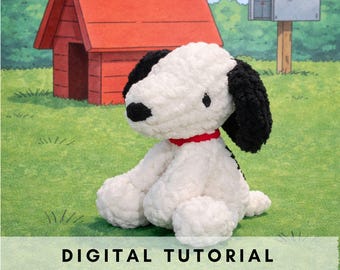 Snoopy-Inspired Plushie: Finger Knitting Modification Pattern (PDF)