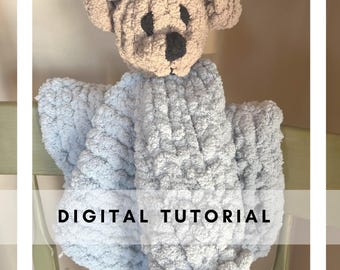 Teddy Bär Lovie, fingergestrickt mit Chunky Yarn Muster & Bilder, kein Strickwerkzeug erforderlich, digitale PDF-Datei