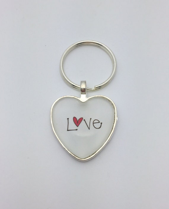 Items similar to LOVE Necklace LOVE Key Chain Love with a Heart