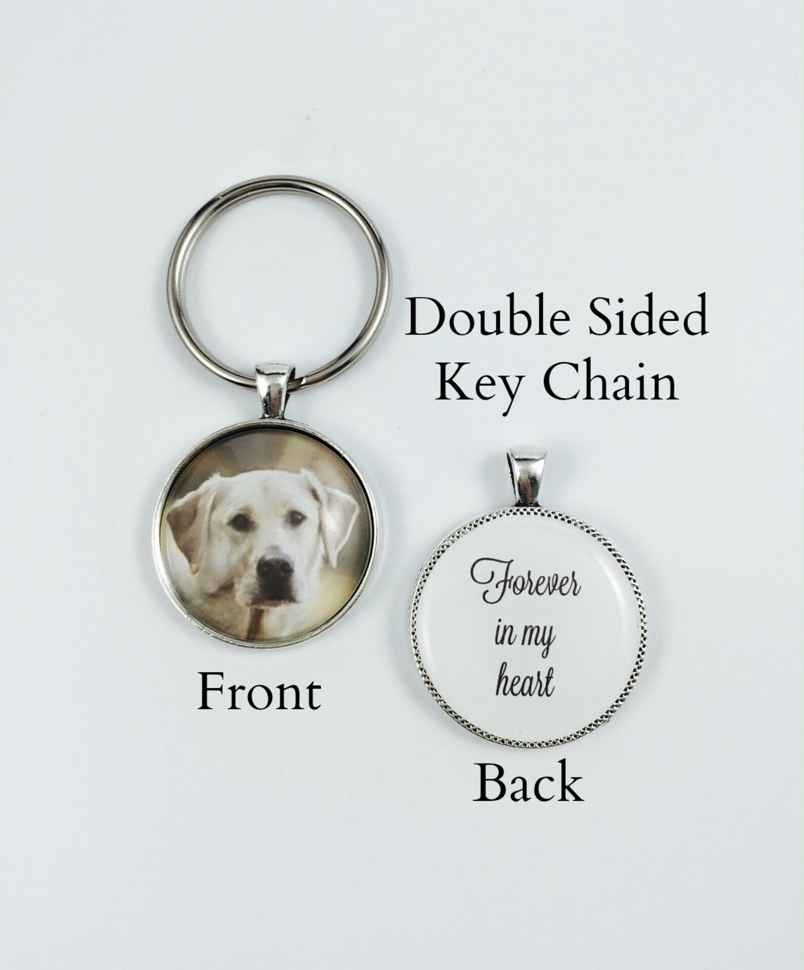 Pet Memorial Key Chain or Necklace Double Sided Pet Photo Etsy