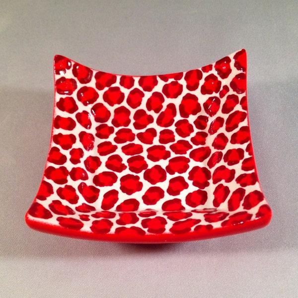 Catchall Dish - Red Leopard Print