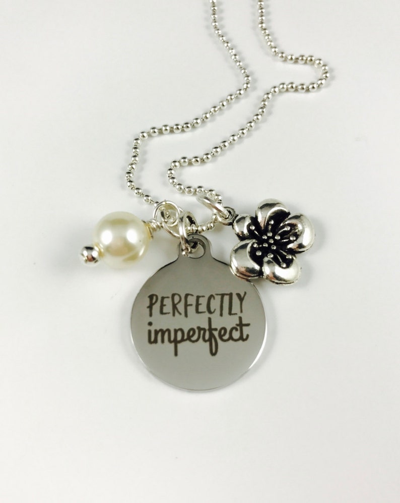 Perfectly Imperfect Laser Engraved Charm Necklace Etsy