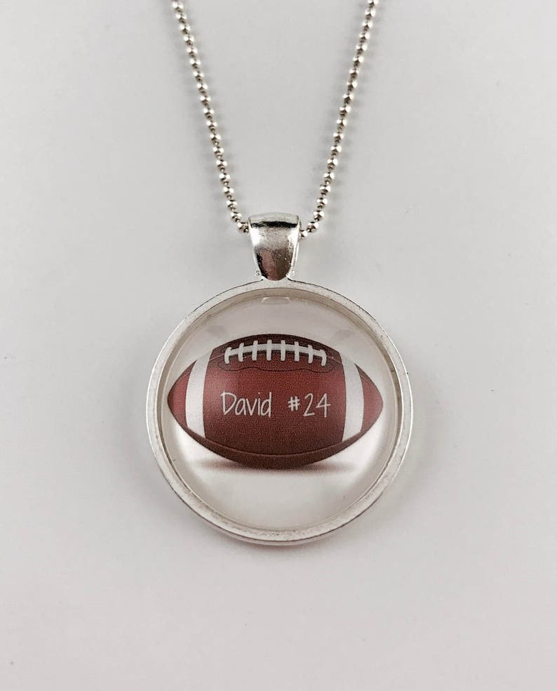 Custom Football Pendant custom football necklace Your Etsy