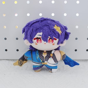 Honkai: Sternenrail-Aventurin, Glühwürmchen, Dr. Ratio-Seestern-Plüsch-Schlüsselanhänger - 12 cm aus natürlichem Plüschfächer