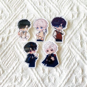 Love and Deepspace Xavier, Rafayel, Zayne, Sylus, and Caleb Enamel Pin, Fan Made