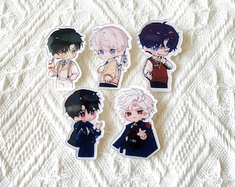 Love and Deepspace Xavier, Rafayel, Zayne, Sylus, and Caleb Enamel Pin, Fan Made