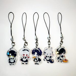 Love and Deepspace Acrylic Keychain Xavier, Zayne, Rafayel, Sylus, Caleb in Maid Costumes