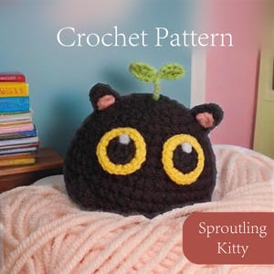 Sprouting Kitty Crochet Pattern PDF | Cute Cat Amigurumi Pattern | Easy Mini Cat Plush DIY | Keychain | Digital Download | Beginner Friendly