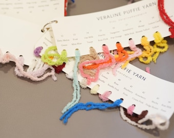 Sparkle Chenille Garnmusterkarte, Super sperrige Farbkarte