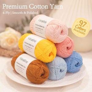 Premium Cotton Acrylic Yarn – Beginner Friendly, Low Pilling, Soft 4-Ply Amigurumi Yarn, FREESHIPPING 35+