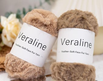 Faux Fur Yarn Super Soft, Chunky Fluffy, Eyelash Yarn for Crochet & Knitting (Total Length 60yds, 3.53oz)